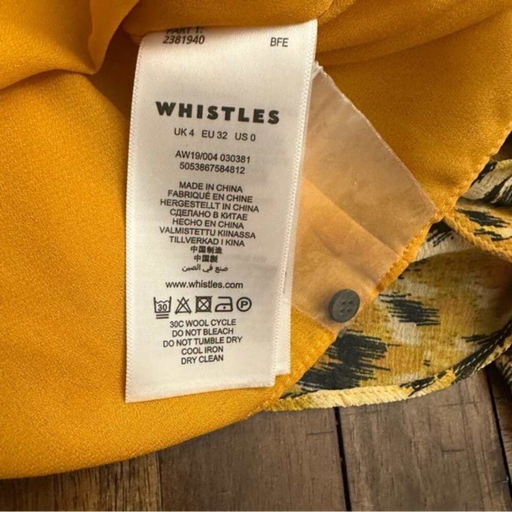 Whistles Ines Ikat Animal Print Long Sleeve Midi Dress Size 0 NWOT Autumncore - Picture 11 of 15
